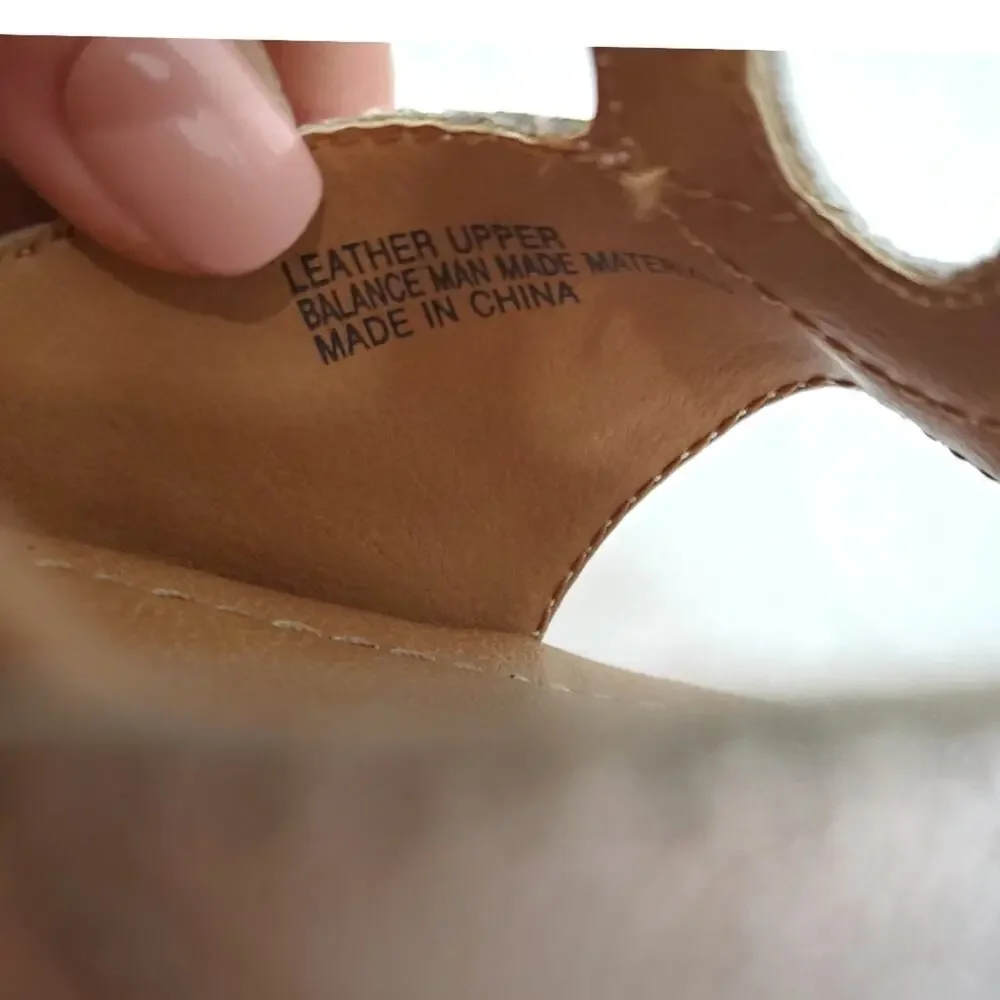 NEW Born BOC | Jayna Natural Leather Wedge Sandals
